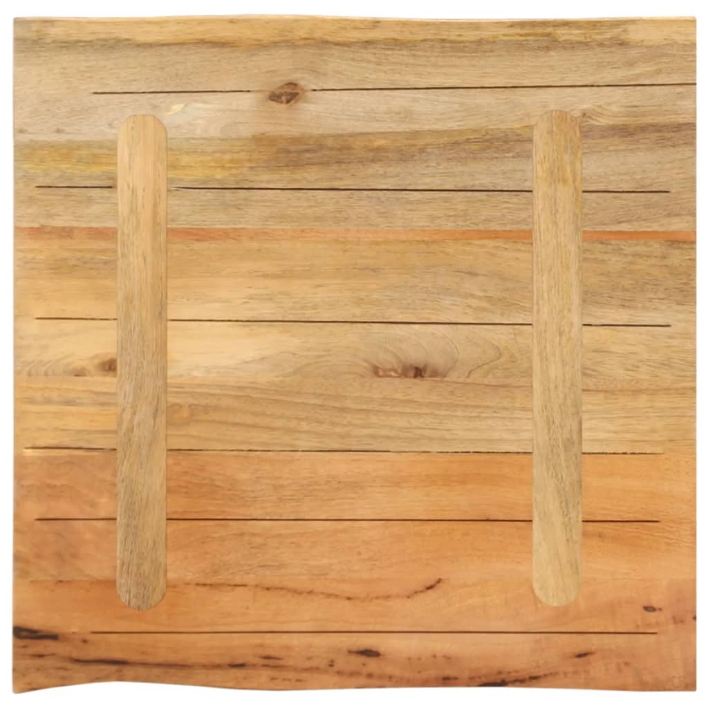 bordplade 80x80x2,5 cm naturlig kant massivt mangotræ