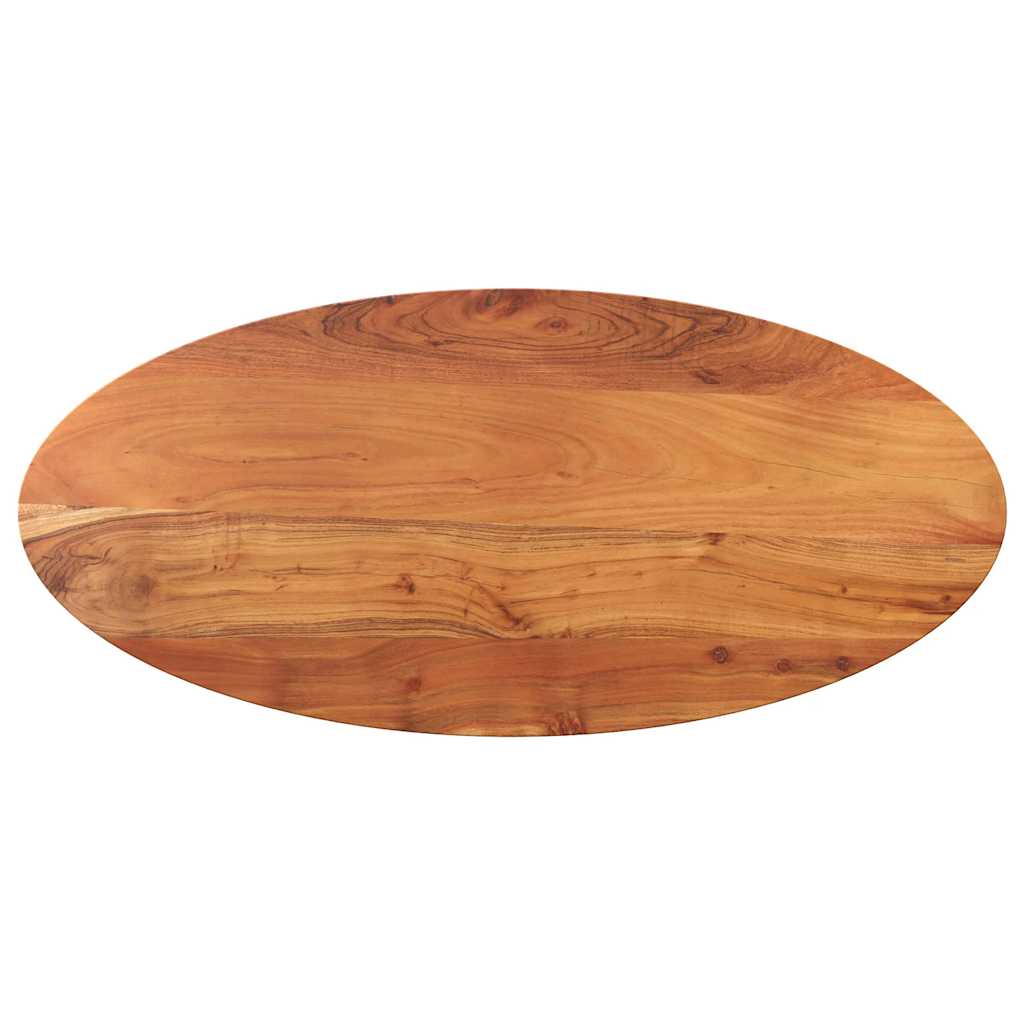 Oval bordplade 120×50×2,5 cm i massivt akacietræ - natur