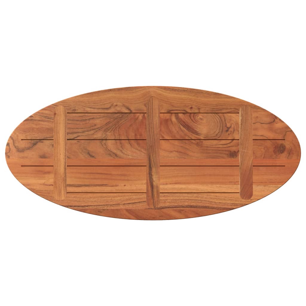 bordplade 100x50x3,8 cm oval massivt akacietræ