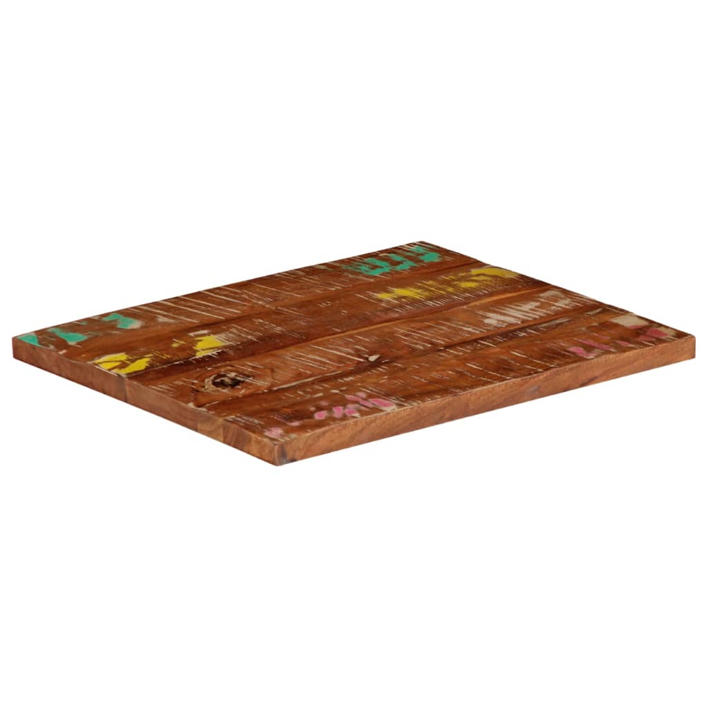 bordplade 60x50x2,5 cm rektangulær massivt genbrugstræ