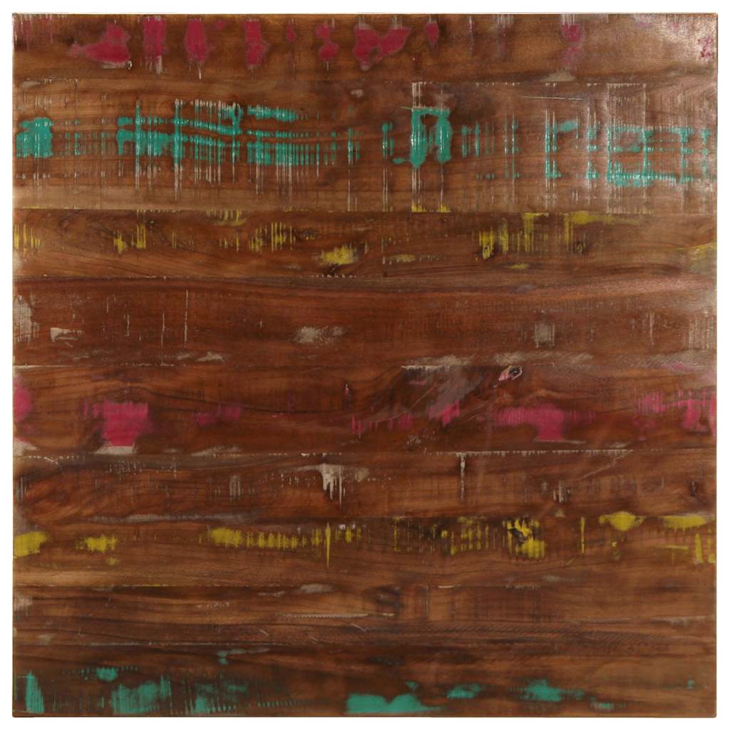 bordplade 70x70x1,5 cm firkantet massivt genbrugstræ
