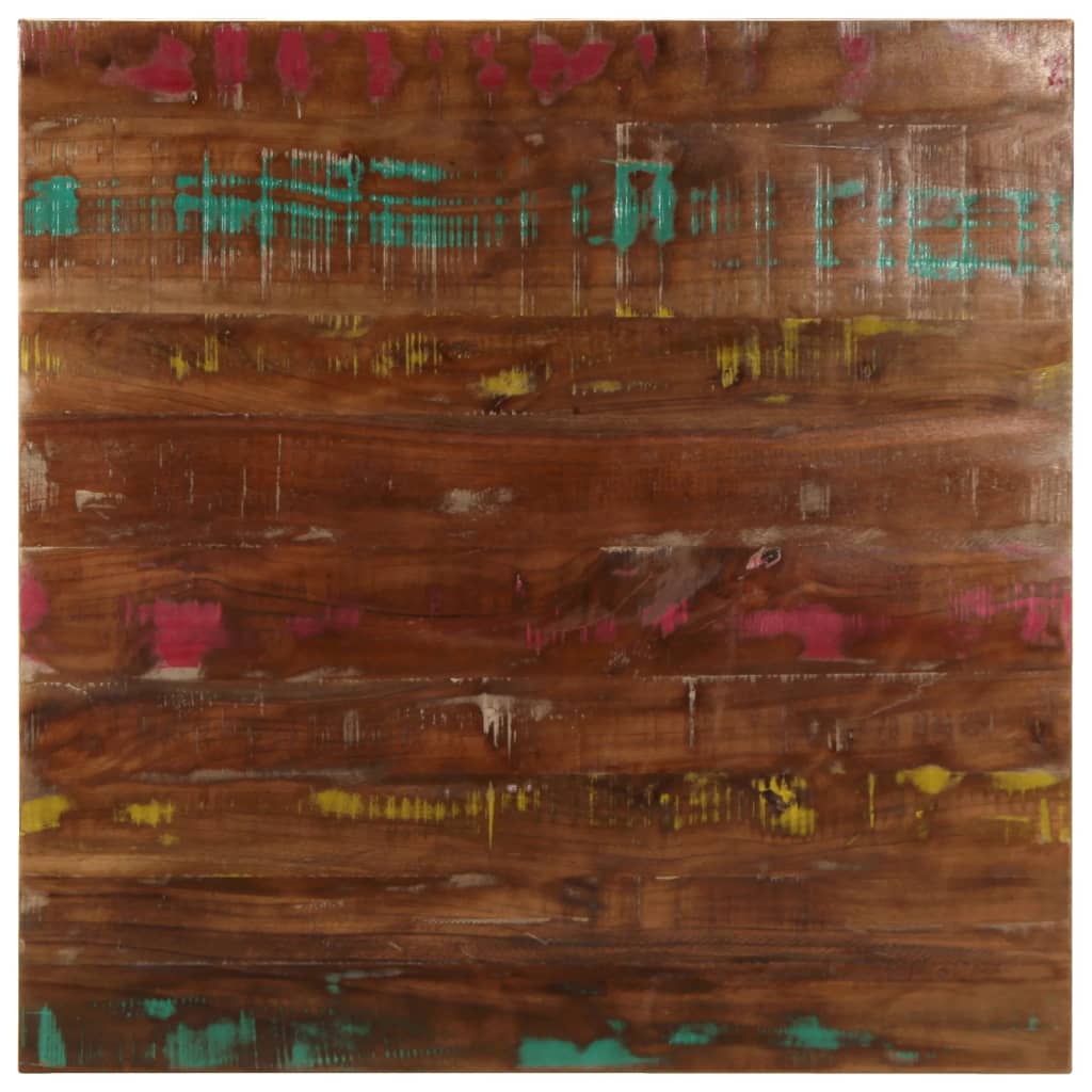 Bordplade 70×70×2,5 cm - firkantet i massivt genbrugstræ