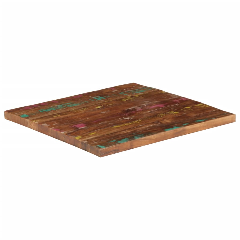 bordplade 80x80x1,5 cm firkantet massivt genbrugstræ