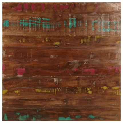 bordplade 80x80x2,5 cm firkantet massivt genbrugstræ