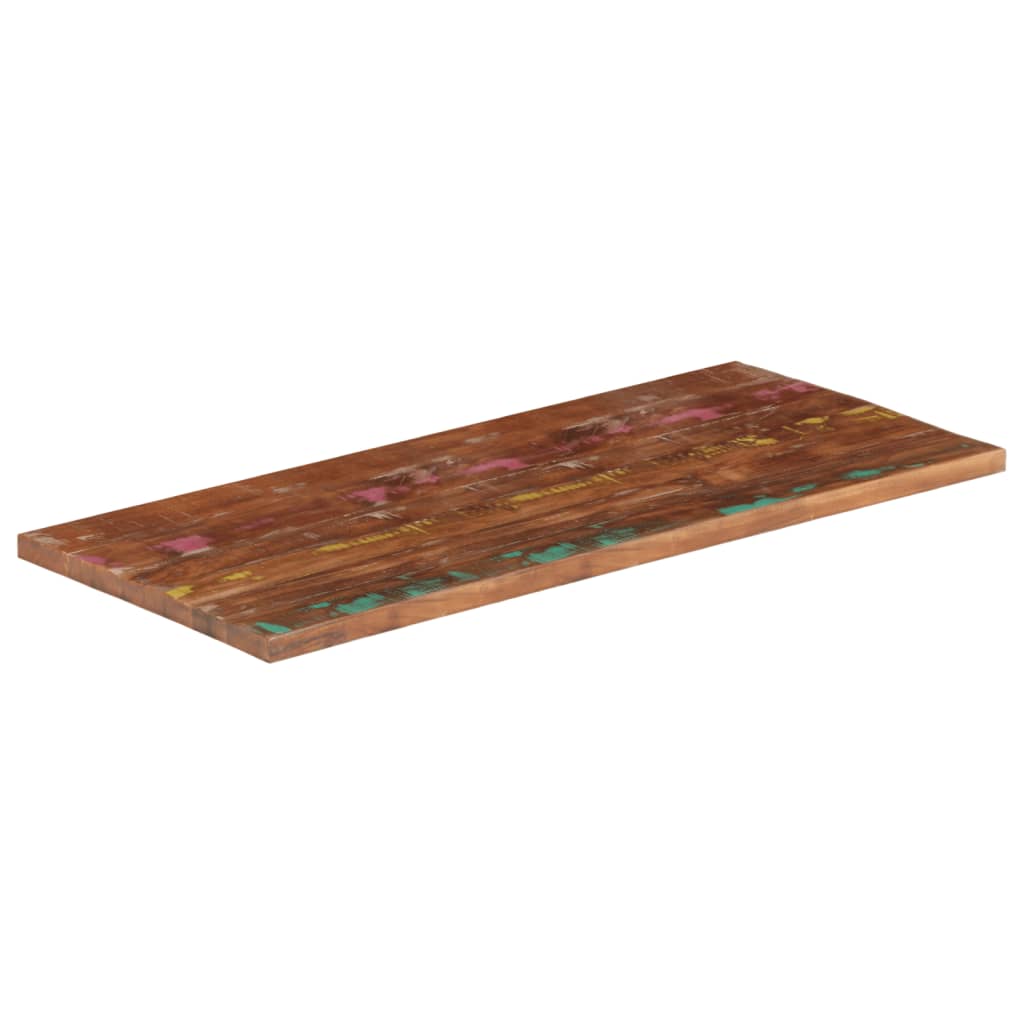 bordplade 100x60x3,8 cm rektangulær massivt genbrugstræ