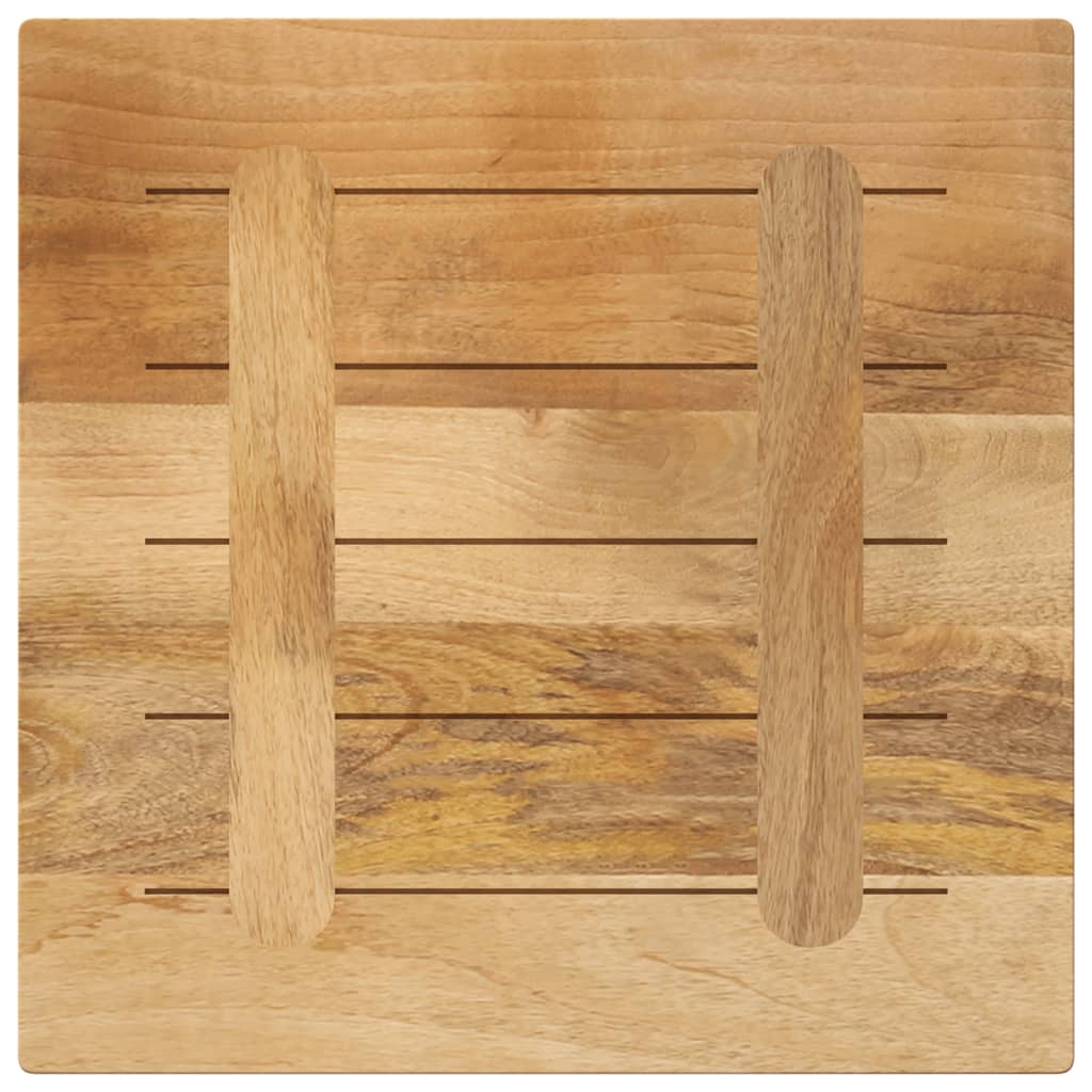 bordplade 40x40x2,5 cm firkantet massivt ru mangotræ
