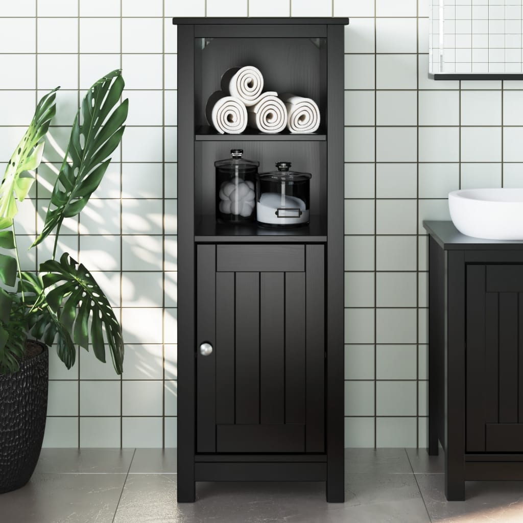 badevrelsesskab BERG 40x34x110 cm massivt fyrretr sort