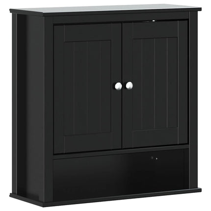 vægskab til badeværelse BERG 69,5x27x71,5 cm massivt træ sort