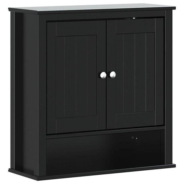 vægskab til badeværelse BERG 69,5x27x71,5 cm massivt træ sort