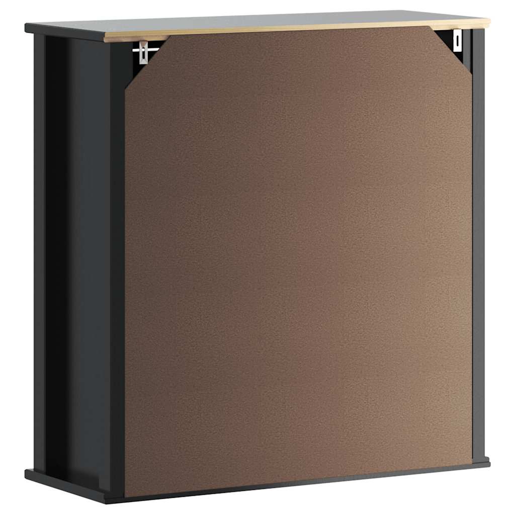 vægskab til badeværelse BERG 69,5x27x71,5 cm massivt træ sort