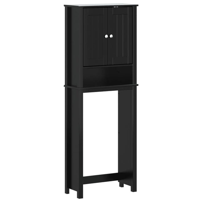 opbevaringsskab til toilet BERG 60x27x164,5 cm massivt træ sort