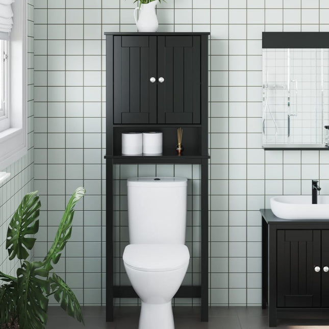 opbevaringsskab til toilet BERG 60x27x164,5 cm massivt træ sort