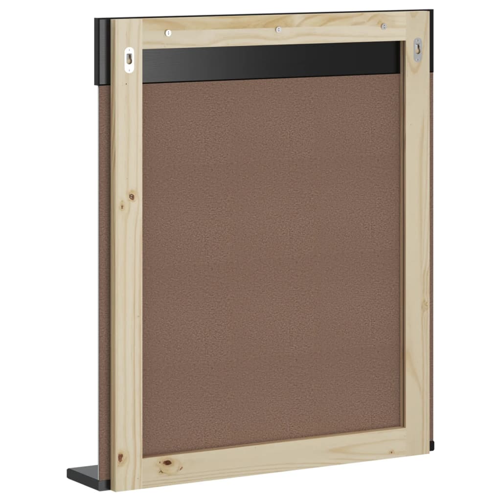 badeværelsesspejl med hylde BERG 60x12x70 cm massivt træ sort