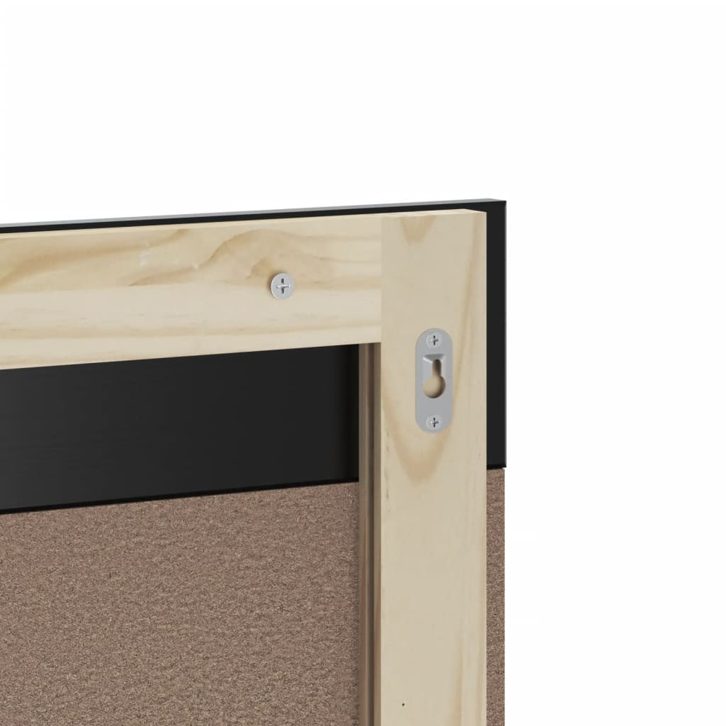 badeværelsesspejl med hylde BERG 60x12x70 cm massivt træ sort