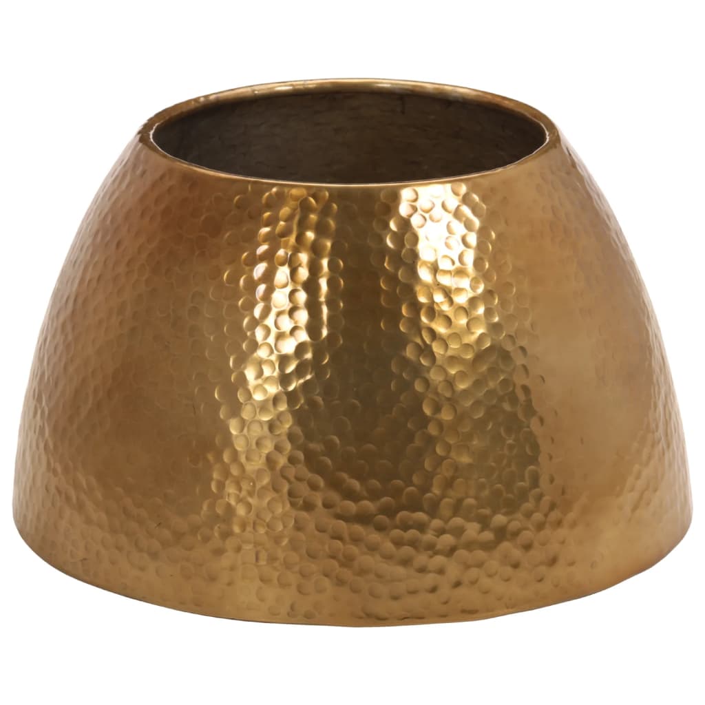 sofabord Ø50x30 cm hamret aluminium messingfarvet