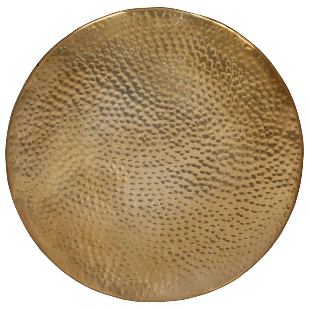 sofabord Ø50x30 cm hamret aluminium messingfarvet