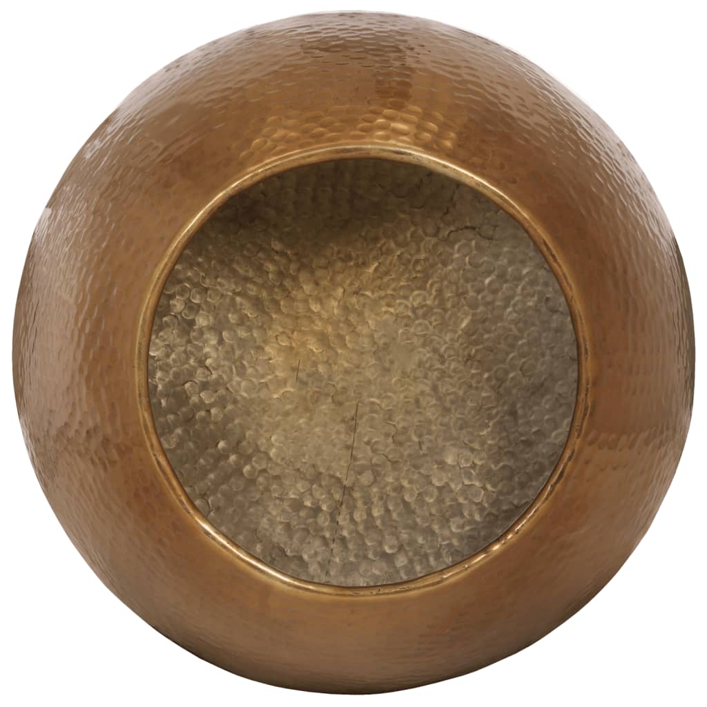 sofabord Ø50x30 cm hamret aluminium messingfarvet