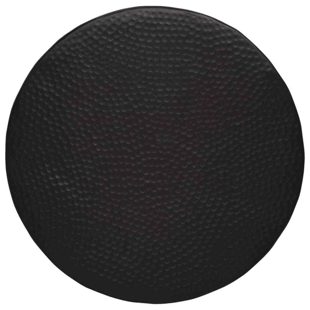 sofabord Ø50x30 cm hamret aluminium sort