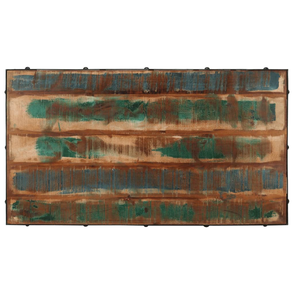 sofabord med hjul 100x55x26 cm massivt genbrugstræ