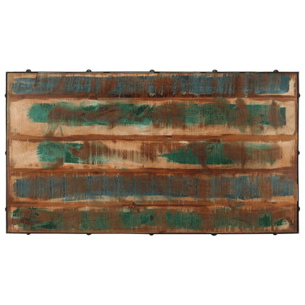 sofabord med hjul 100x55x26 cm massivt genbrugstræ