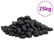polerede småsten 25 kg 2-5 cm sort