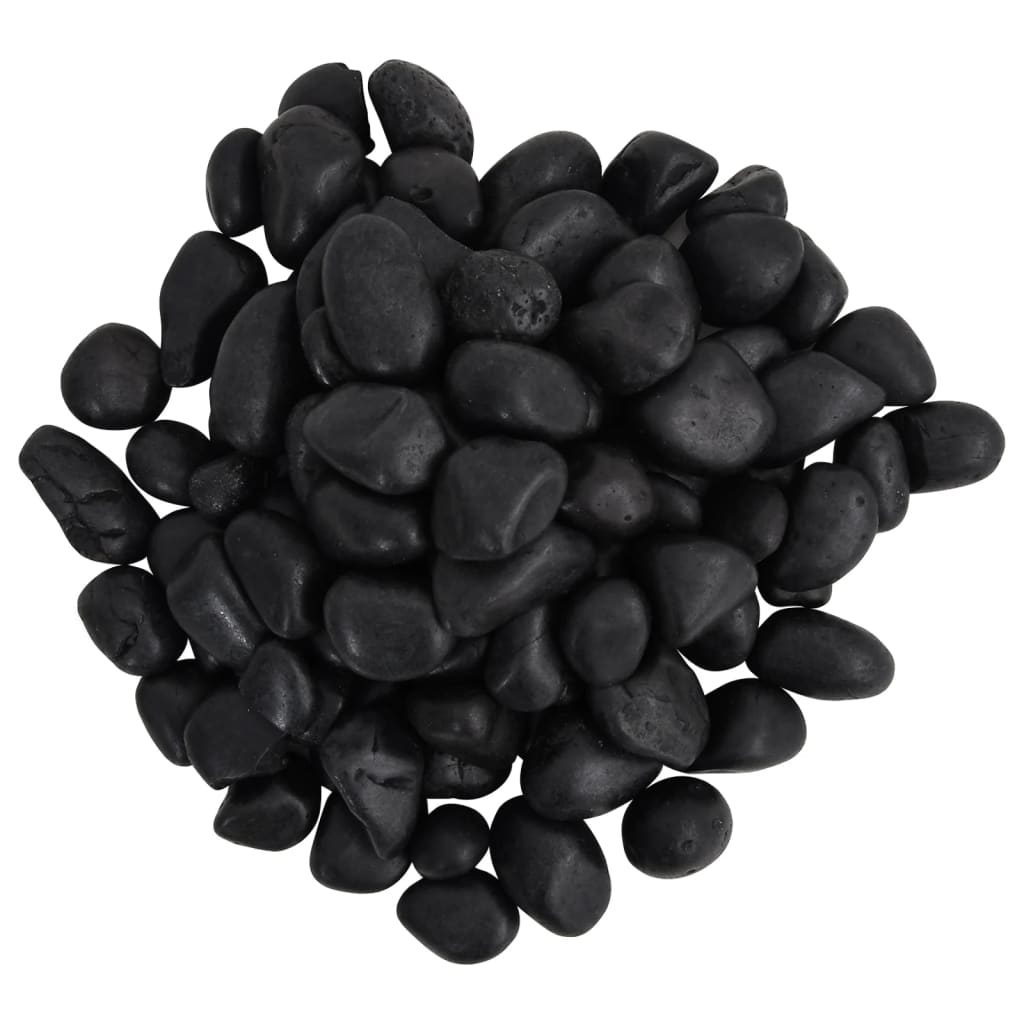 polerede småsten 25 kg 2-5 cm sort