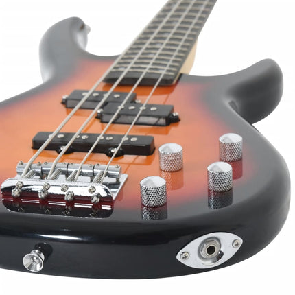 elektrisk basguitar til begyndere inkl. taske 4/4 46" brun sort