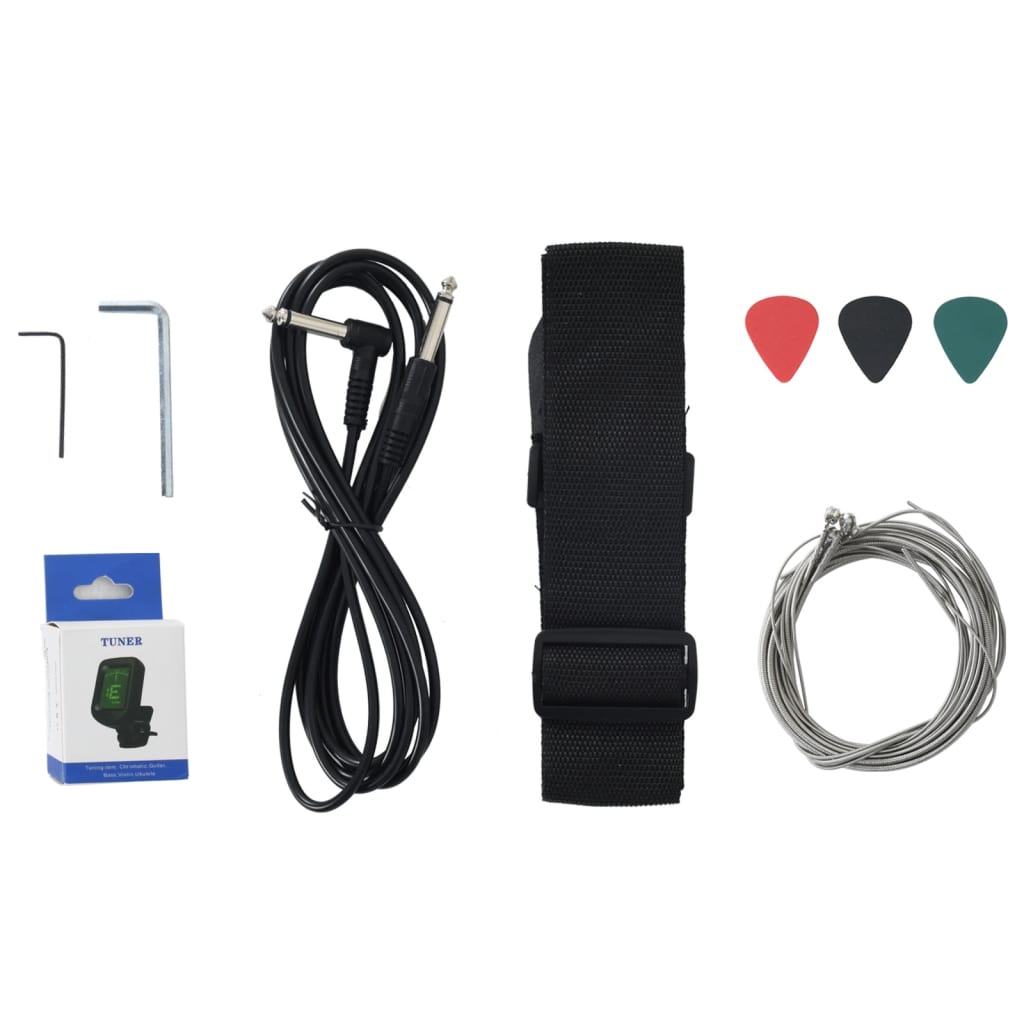 elektrisk basguitar til begyndere inkl. taske 4/4 46" brun sort