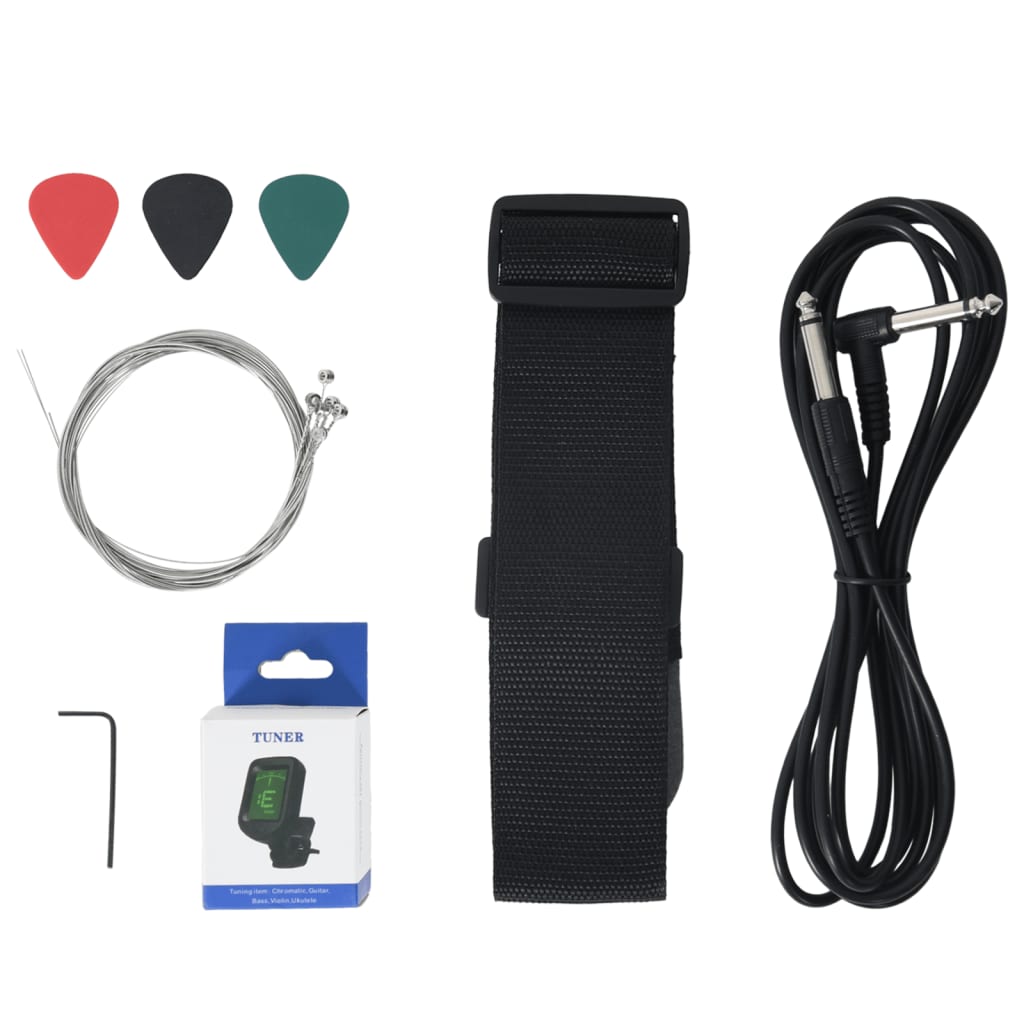 elektrisk guitar til børn inkl. taske 3/4 30" brun og hvid