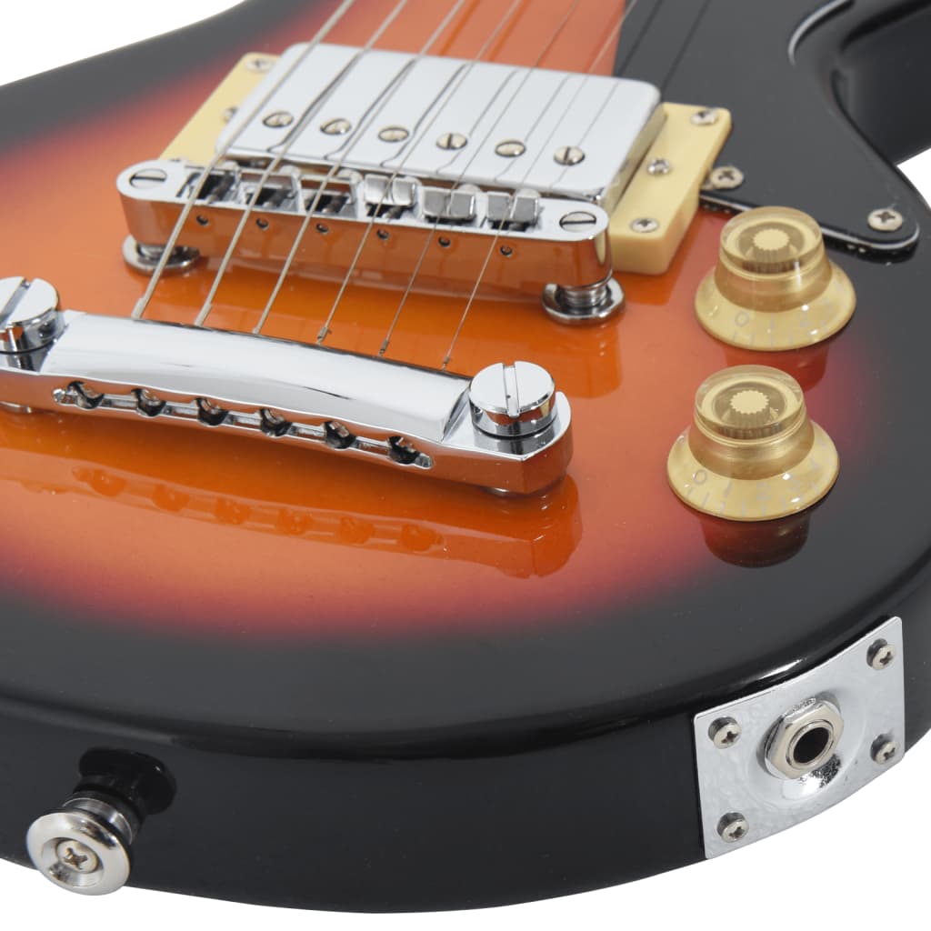 elektrisk guitar til børn inkl. taske 3/4 30" brun og sort