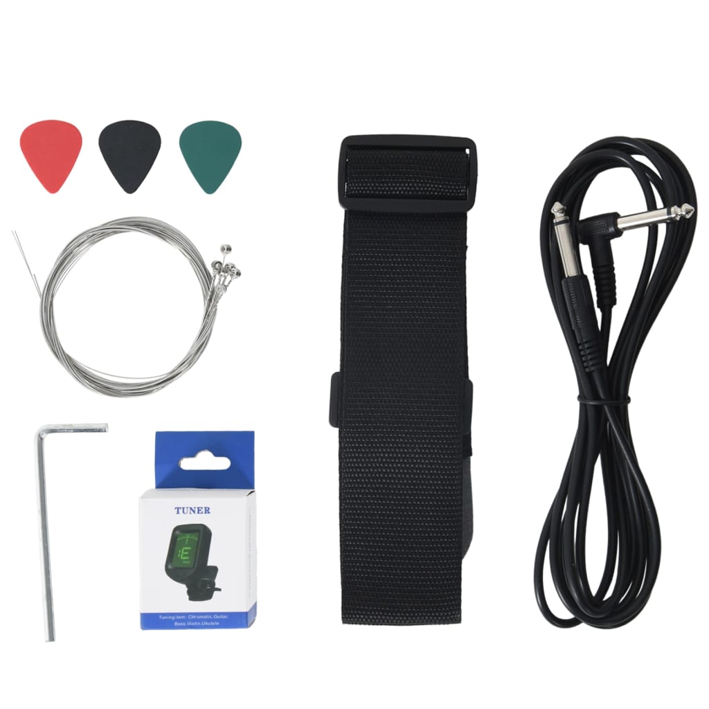 elektrisk guitar til børn inkl. taske 3/4 30" brun og sort