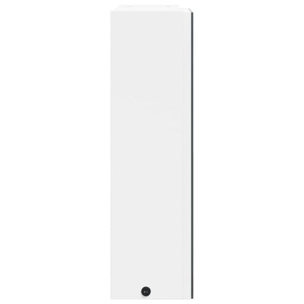 badeværelsesskab med spejl og LED-lys 45x13x52 hvid