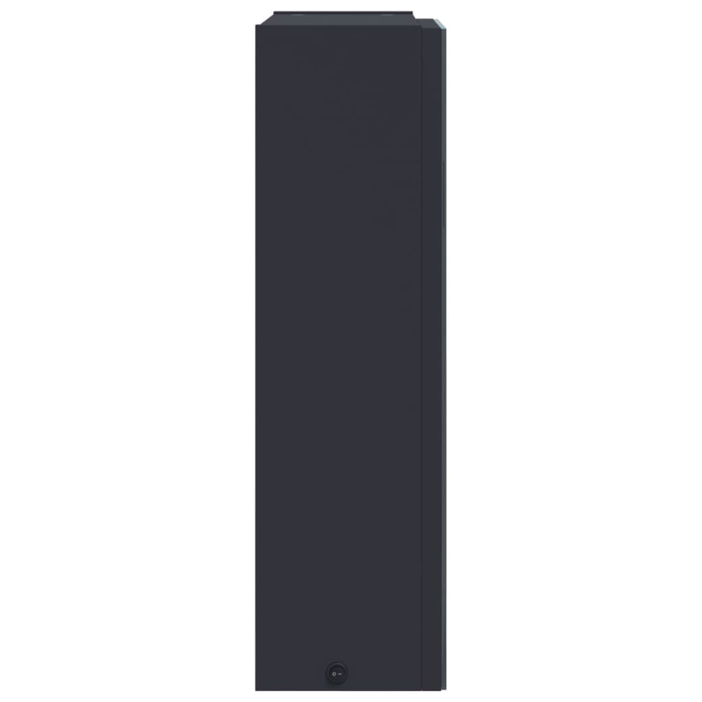 badeværelsesskab med spejl og LED-lys 45x13x52 grå