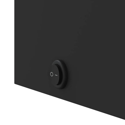 badeværelsesskab med spejl og LED-lys 60x13x52 sort