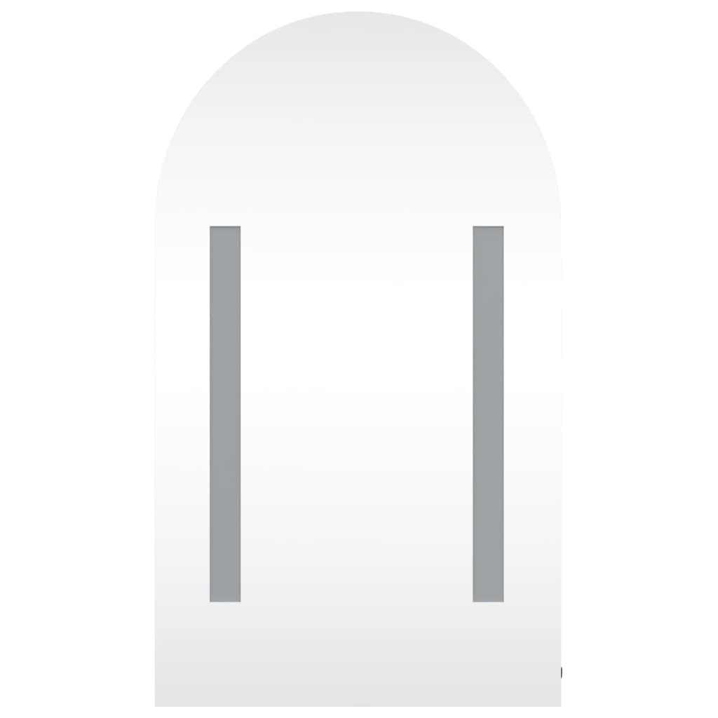 badeværelsesskab med spejl og LED-lys 42x13x70 buet hvid