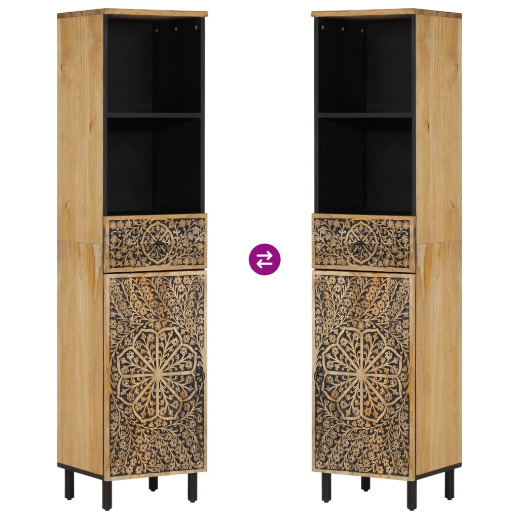 badeværelsesskab 38x33x160 cm massivt mangotræ