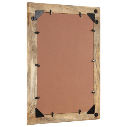 badeværelsesspejl 50x70x2,5 cm massivt mangotræ og glas