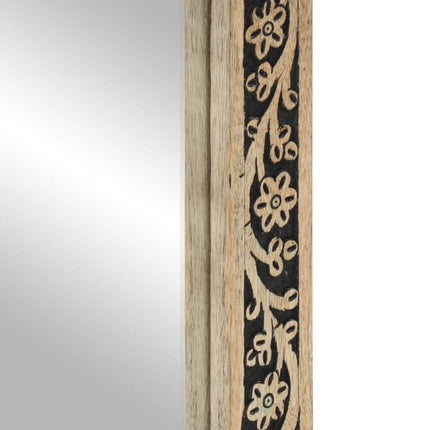 badeværelsesspejl 50x70x2,5 cm massivt mangotræ og glas