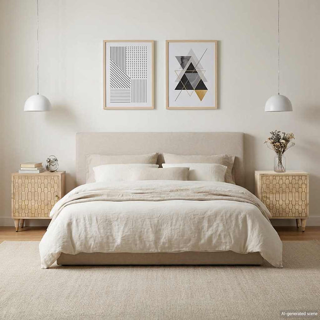 sengeborde 2 stk. 40x33x46 cm massivt mangotræ