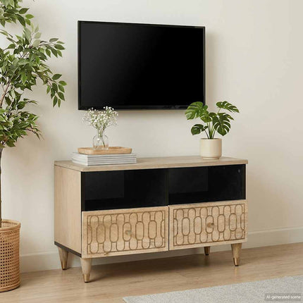 tv-bord 70x33x46 cm massivt mangotræ