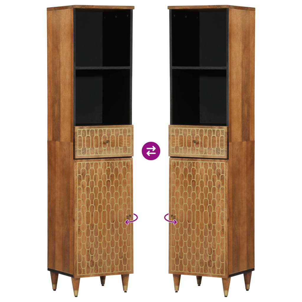 badeværelsesskab 38x33x160 cm massivt mangotræ