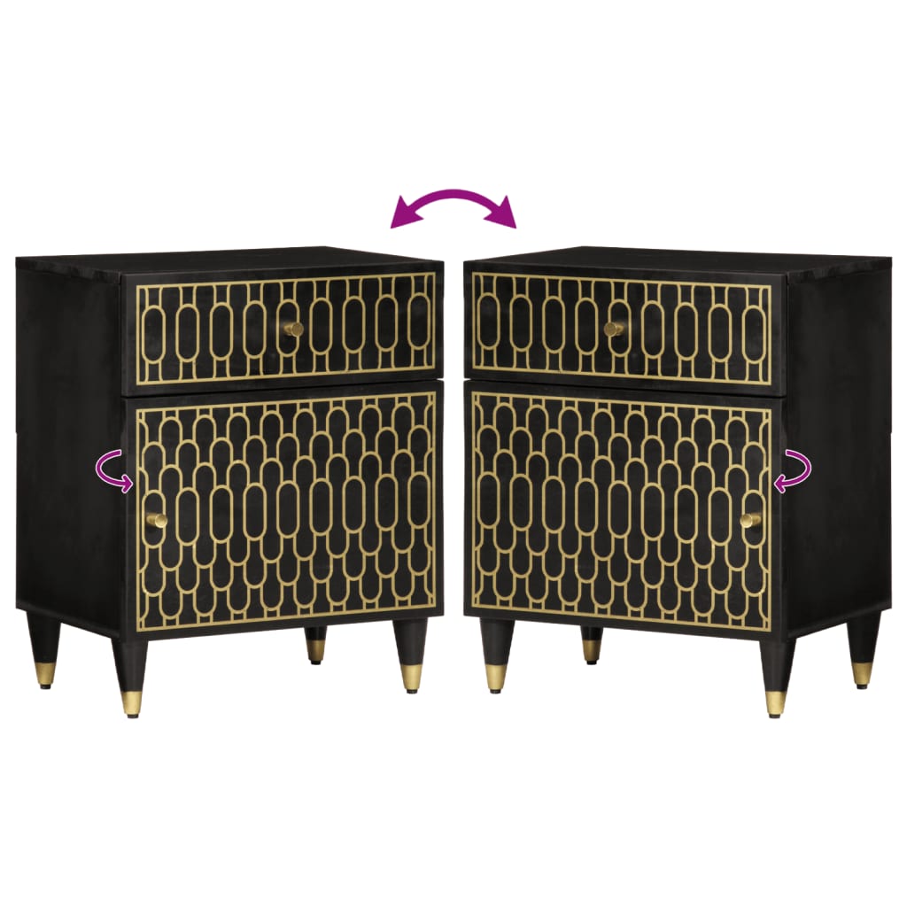 sengebord 50x33x60 cm massivt mangotræ