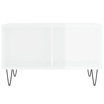 sofabord 60x50x36,5 cm konstrueret træ hvid højglans