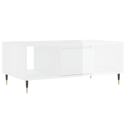 sofabord 90x50x36,5 cm konstrueret træ hvid højglans