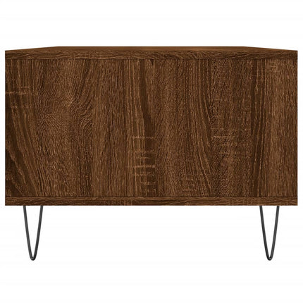 sofabord 90x50x36,5 cm konstrueret træ brun egetræsfarve
