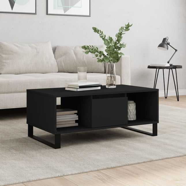 sofabord 90x50x36,5 cm konstrueret træ sort