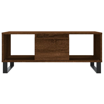sofabord 90x50x36,5 cm konstrueret træ brun egetræsfarve