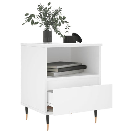 sengeborde 2 stk. 40x35x50 cm konstrueret træ hvid