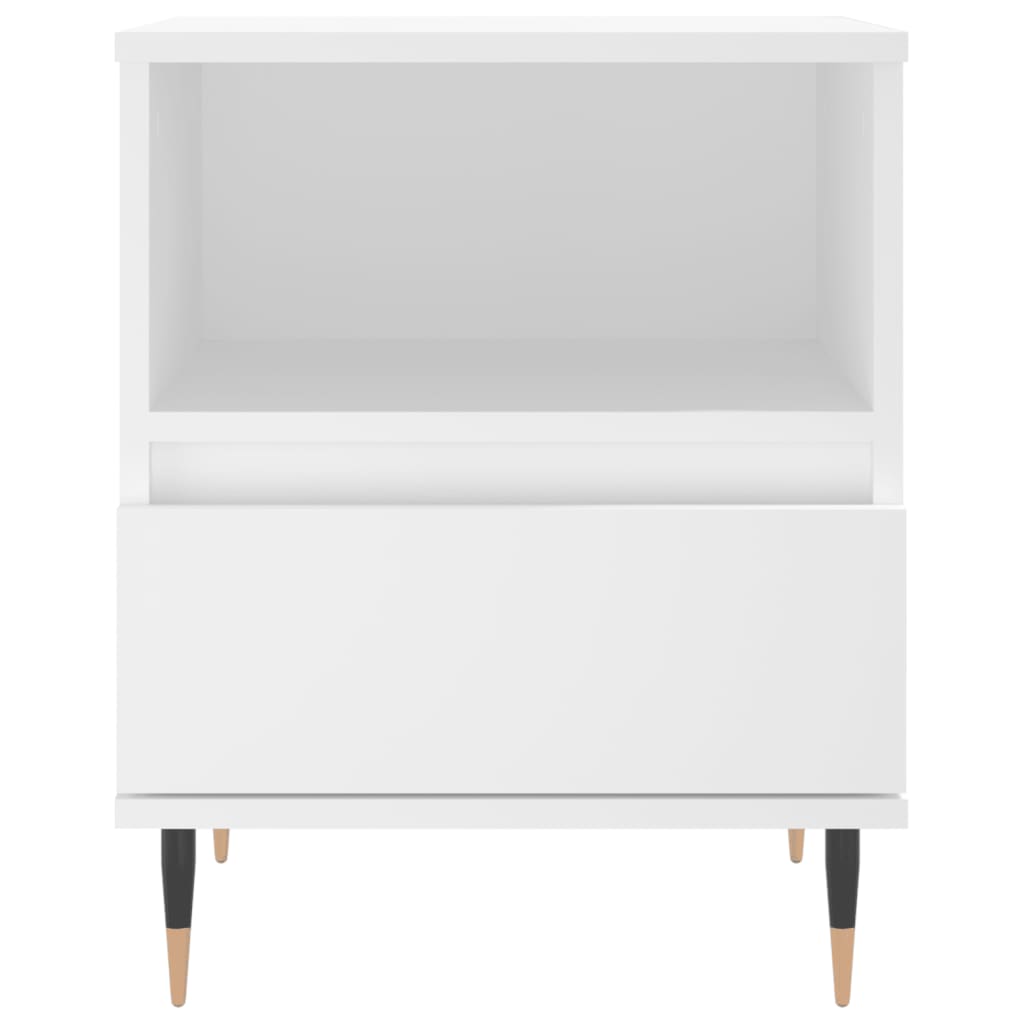 sengeborde 2 stk. 40x35x50 cm konstrueret træ hvid