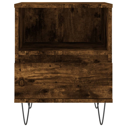 sengebord 40x35x50 cm konstrueret træ røget egetræsfarve